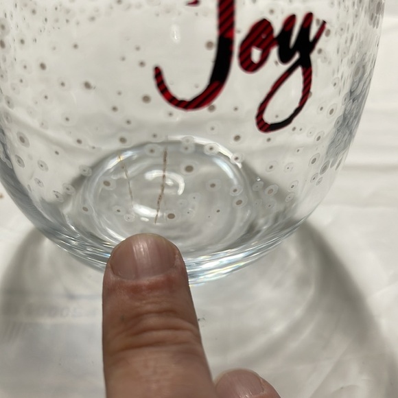 Holiday S/3 stemless wine glasses 3” opening and 5” tall: Joy, Believe, Cheer - Picture 5 of 7